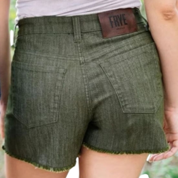 Frye Pants - Frye Heritage Olive Green Shorts Raw Hem